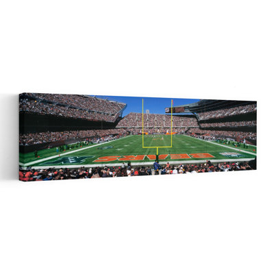 Spectators watching a football match in a stadium Soldier Field Lake Shore Drive Chicago Cook County Illinois USA 1 Piece Wrapped Canvas Panoramic Wall Art