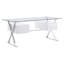 Sector 71" Glass Top Glass Office Desk by Modway