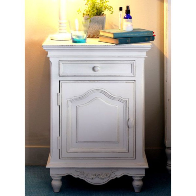 Craine 48cm W Solid Wood Bedside Table, Left Orientation