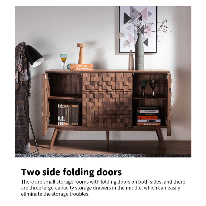 All Solid Wood Simple Modern Accent Cabinet