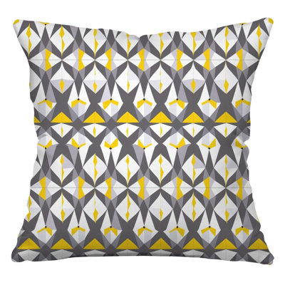 Triangles Throw Pillow, Pattern Cotton Twill Pillows