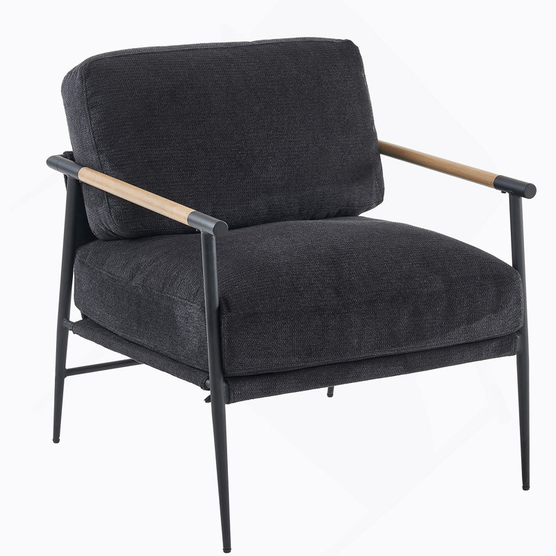 Chaise longue de loisirs en velours noir