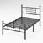 Base de lit plateforme 42 po avec tête de lit, style contemporain, minimaliste, capacité de charge élevée, pas de sommier tapissier nécessaire, pas de vacillement-776810756
