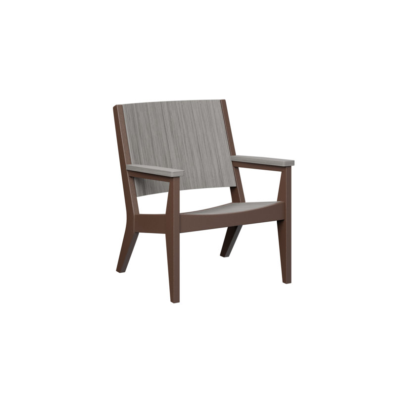 Outdoor Dining Armchair, Gray/Chocolate Brown