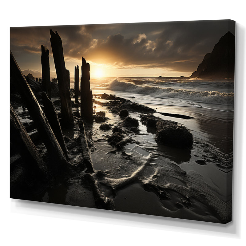 Beach Photo Oceanic Rhythms I - impression, Toile tendue, H 16 po x l 32 po x P 1 po