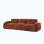 Canapé 110 po sans tissu avec velours doux et capitonné, canapé modulaire modulaire, éponge haute densité 32D, conception antidérapante, fond ergonomique, aucun assemblage requis, pour le cinéma maison, rouge-brun-2036738814-2036738813