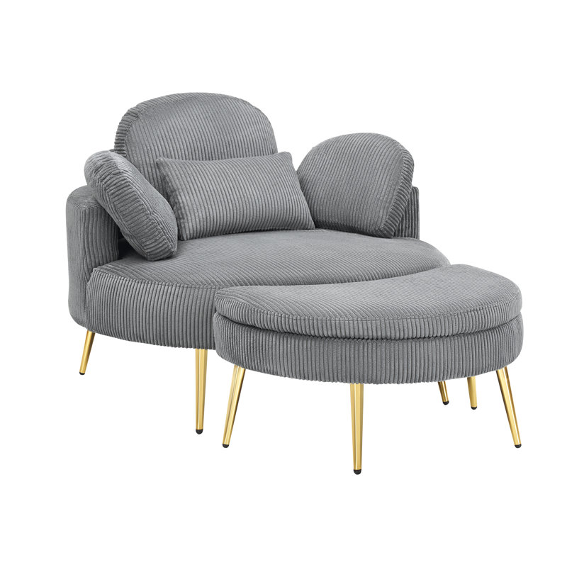 Siège confortable 61 po avec petite table de bout pour le déjeuner, Gris