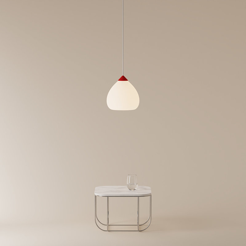 Gulp Pendant Light, 14.6" H x 9.45" W x 9.84" D, Poppy, White