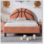 Lit plateforme tapissier simple Basketball, de style sportif pour les enfants et les adolescents, confortable et durable