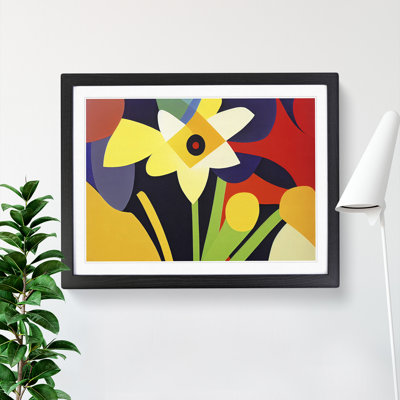 Abstract Daffodil Flowers Vol.2 - Framed Print
