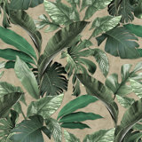 The Loft Collection Tropical Leaf 3-Panel Wall Mural