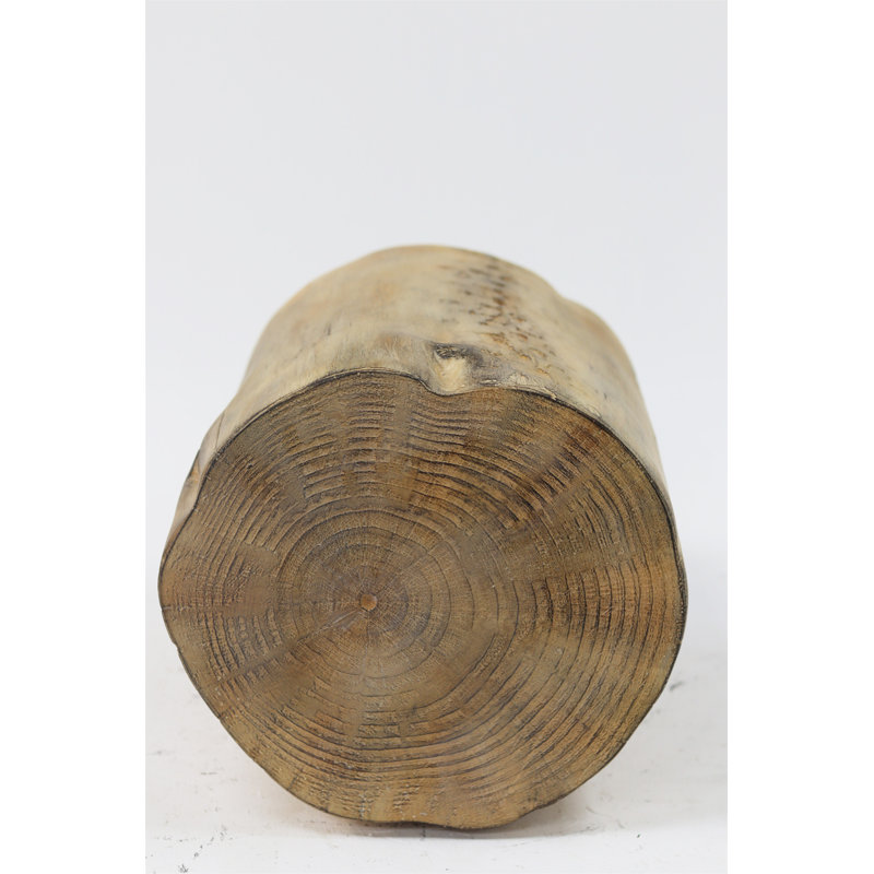Table d'appoint d'extérieur 14,25 pouces MGO, souche de bois peinte à la main