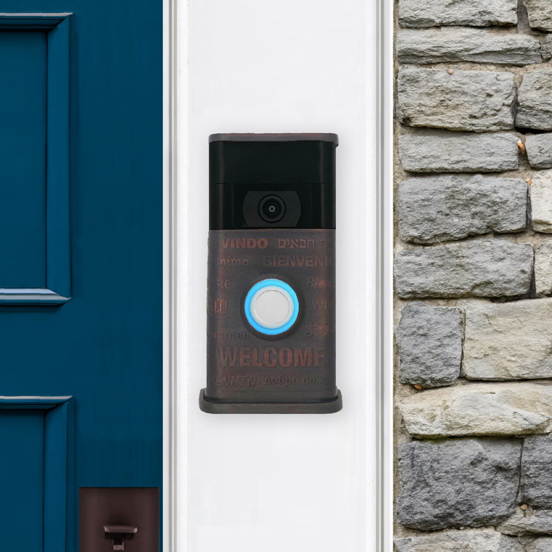 Housse de sonnette multicolore pour vidéo de bienvenue (compatible avec Ring 2nd Gen), Bronze huilé
