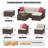 5-Piece Wicker Patio Furniture Set with L-Shaped Sectional Sofa, Cushions & Coffee Table for Backyard Porch-1974305566-1974305563