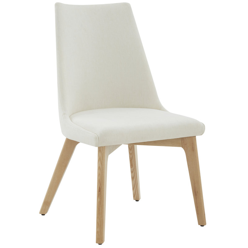 Chaise d'appoint Emestina, Structure naturelle / coussin ivoire