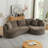 Compression Corduroy Sectionals, Modern Curved L Shape For Home