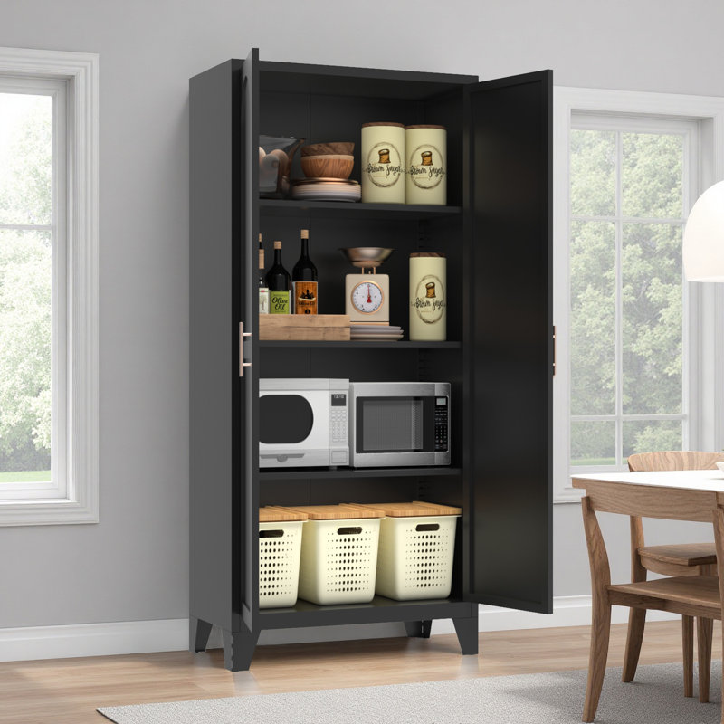 Garde-manger de 61 po avec 3 tablettes réglables, Noir