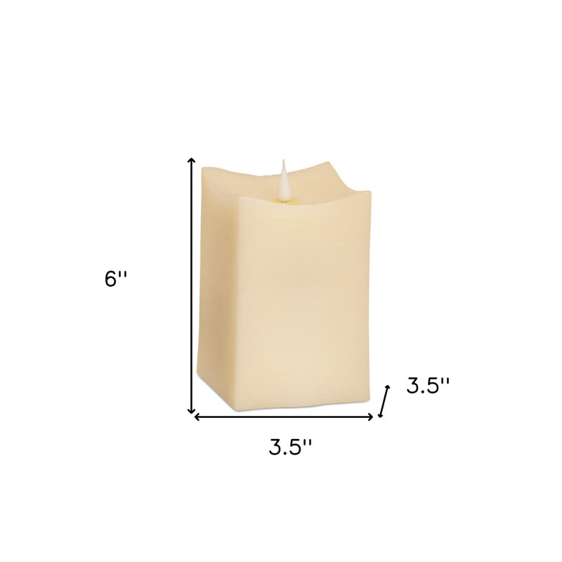 Ensemble de deux bougie colonne sans flamme beige