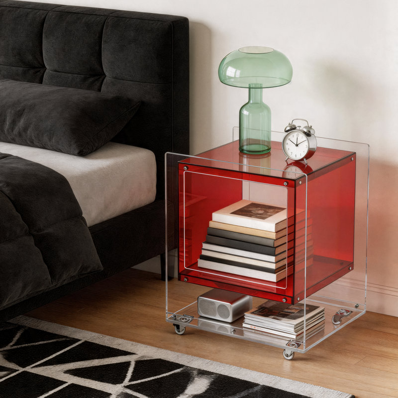 Frame Square Side Table, Red, Yes