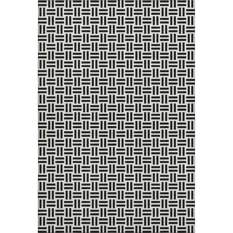Premium Machine Washable Prisco Black Rug