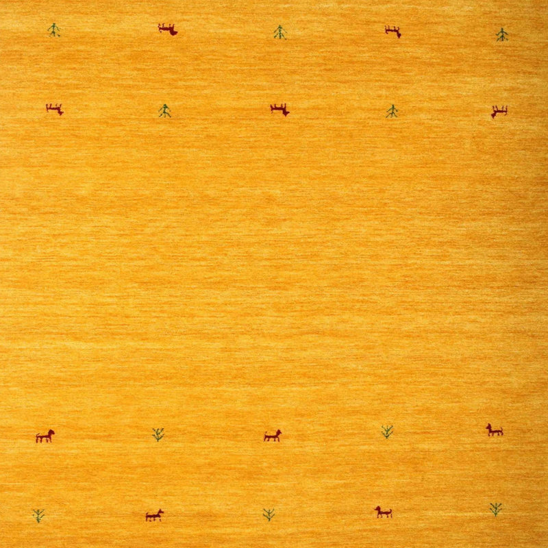 Tapis jaune Avaline, Carré 6 pi