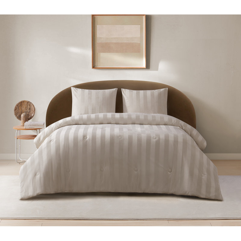 Ensemble d'édredon 3 pièces Chelsea, Édredon pour très grand lit + 2 taies décorativ, Beige