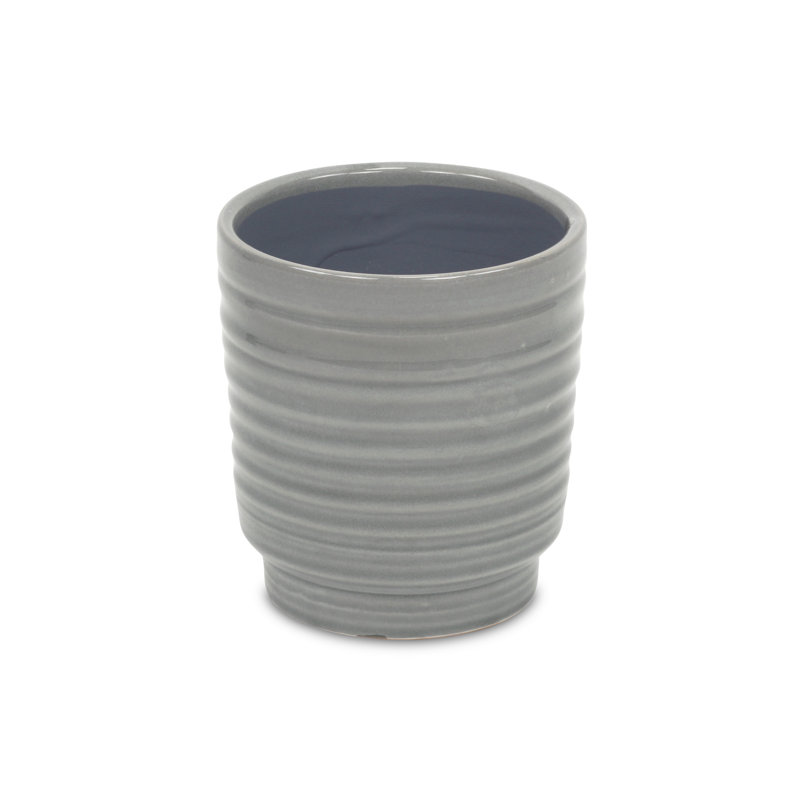 Mosley Handmade Ceramic Pot Planter, 5.5" H x 5" W x 5" D, Gray