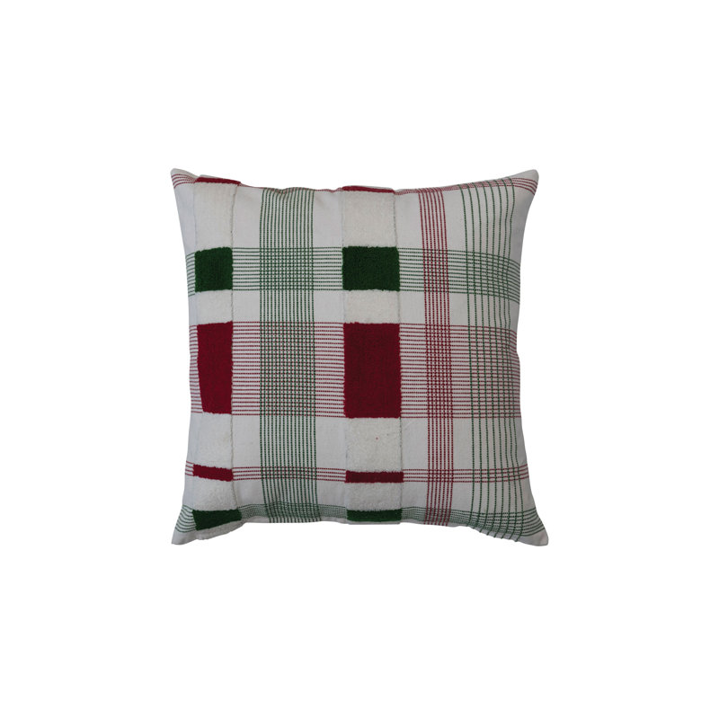 Plaid Cotton Throw Pillow