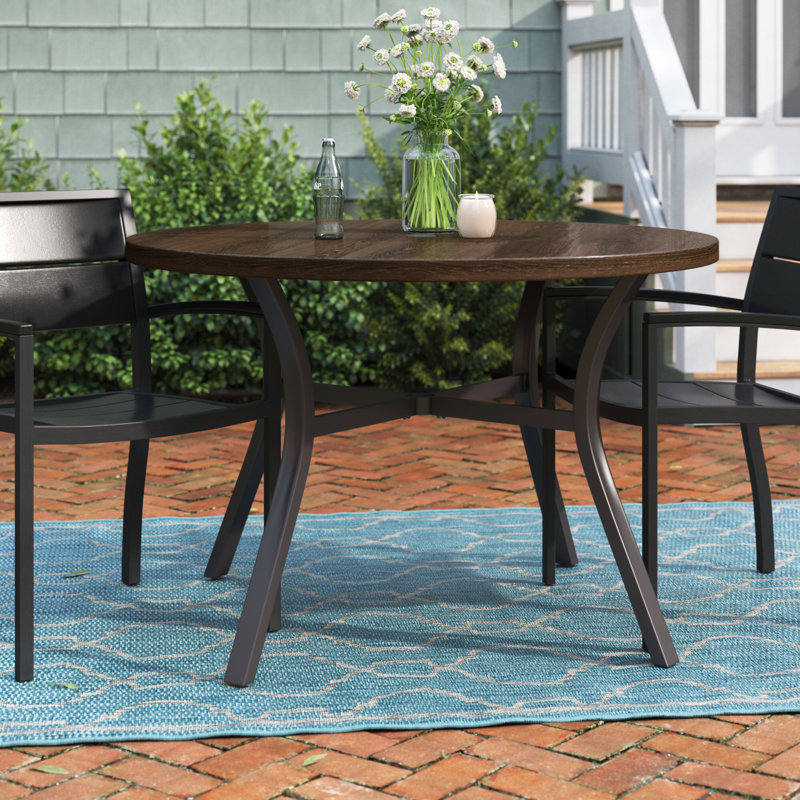 Argyri 44" Round Metal Outdoor Dining Table