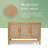 3-Door Natural Wood Sideboard with Woven Rattan Doors