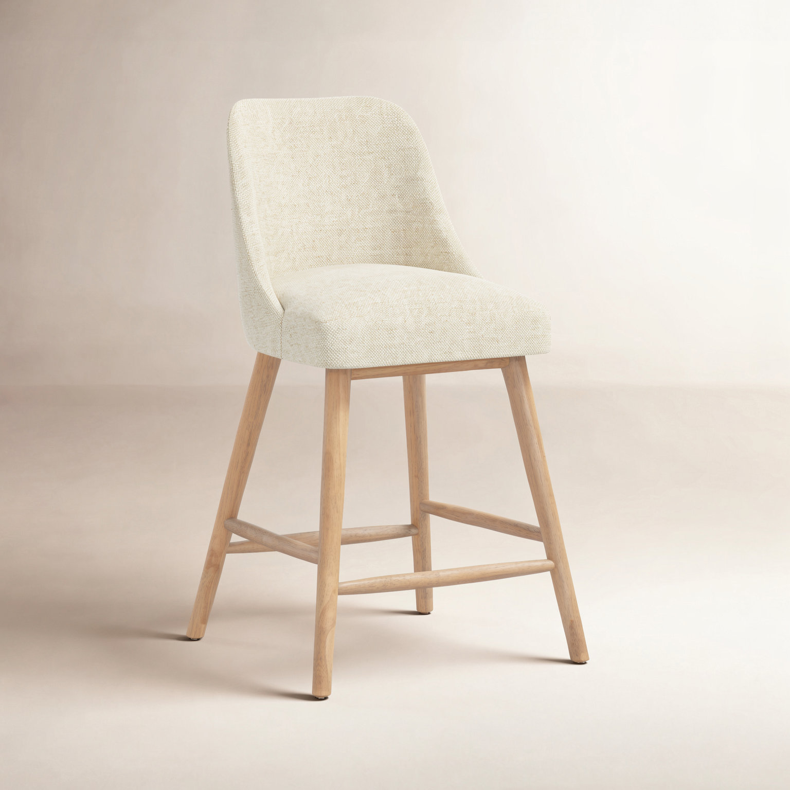 Gallie Bar and Counter Stool, Counter Stool (27” Seat Height), Milsap Canvas Sustain® Tweed, Black Wood