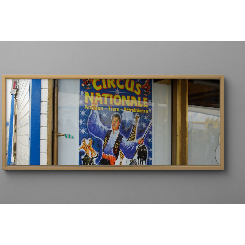 «Circus National Louis Knie Jun.», Affiche rétro sur toile encadrée, H 13,75 po x l 37,75 po, Chêne naturel