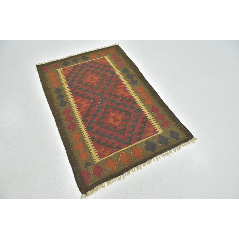 Tapis de zone en laine noué la 3 pi 3 po x 4 pi 10 po one-of-kind-the main Lorain