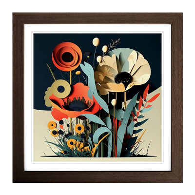 Wildflowers Constructivism - Framed Print