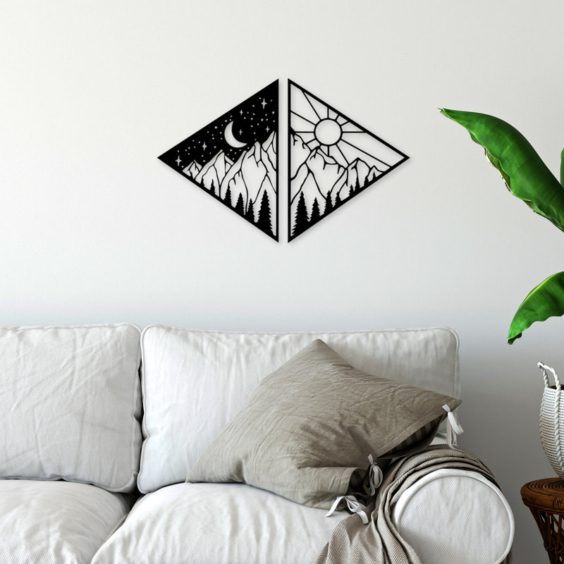 Elegant Black Decorative Metal Wall Accessory, 24.8 x 16.1 inches | 100% Metal Construction, Thickness: 0.06 inches | Lightweight at 1.1 lbs | Perfect for Modern Home Decor, Stylish and Durable Design