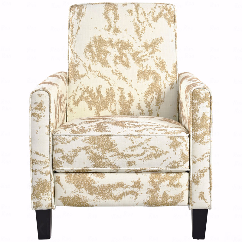 27.5" Push Back Recliner Chair Upholstered Recliner Armchair with Solid Beech Wood Legs for Living Room and Bedroom