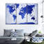 «Vivid Blue World Map», reproduction sur toile-93024934