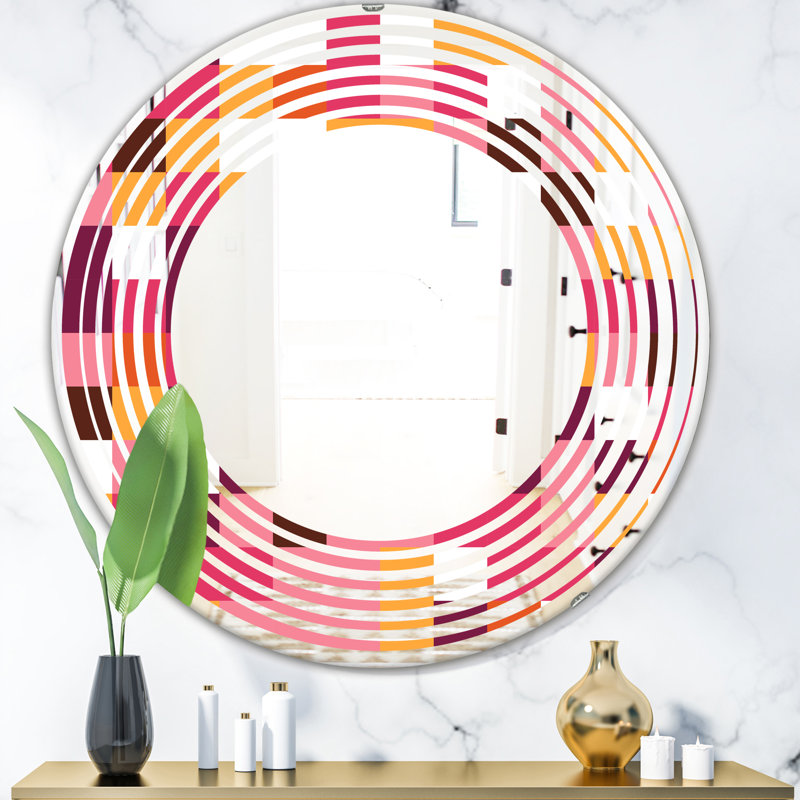 Miroir mural Wave, 23,6 po x 23,6 po, Vague à motif géométrique VII