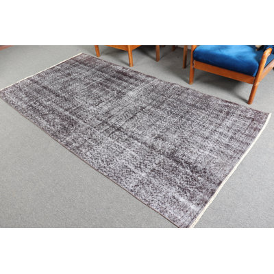 Vintage Turkish Anatolian Overdyed Area Rug - Elegant Gray Floor Rug for Living Rooms