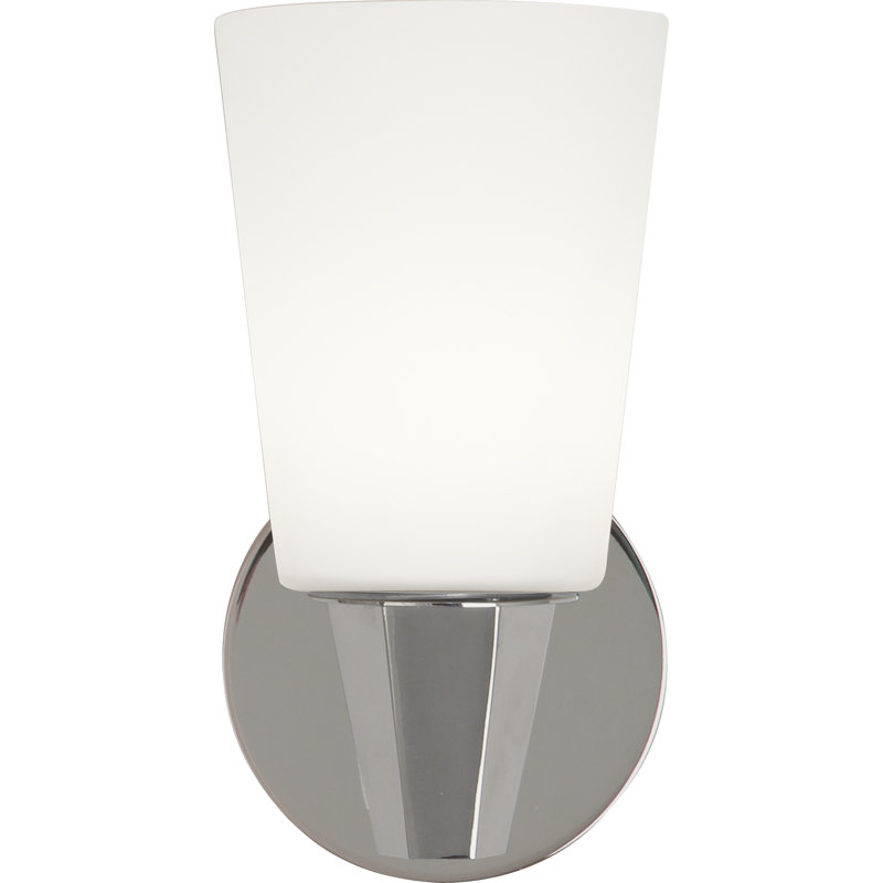 Wheatley 1 - Light Armed Sconce, White, Polished Chrome