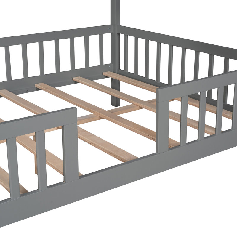 Lit Wood House, gris, Simple