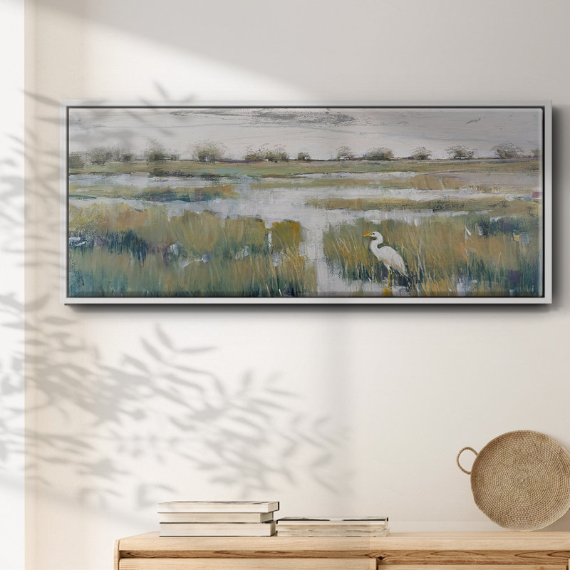 Marshland View VI - Framed Canvas, 20" H x 50" W