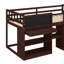 Twin Size Compact Loft Bed With Mobile Desk Shelf And Drawers-1150659247