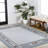 Hermindo High-Low Modern Diamond Border Blue/Ivory Indoor/Outdoor Rug-1832892149