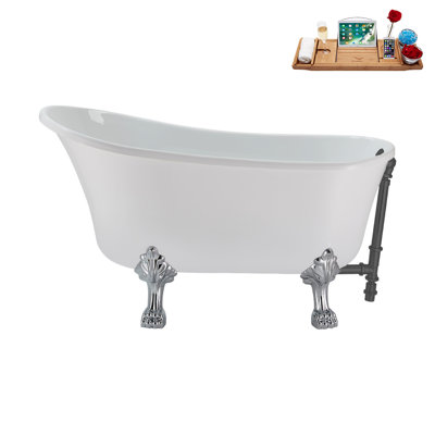 51.2'' x 25.6'' Freestanding Soaking Acrylic Bathtub