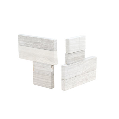 Tivoli Sand 4.5 in. x 9 in. Honed Marble Ledger Panel Corner Wall Tile