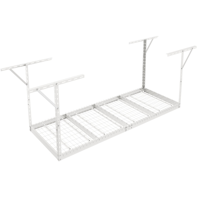 Naidaly Metal Height -Adjustable Ceiling Mounted Rack, 40" H x 96" W x 36" D, White
