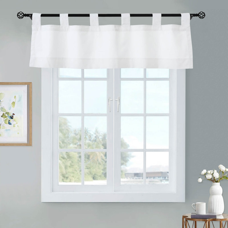 Mcgowen 40" Insulated Solid Color Curtain Valance, White