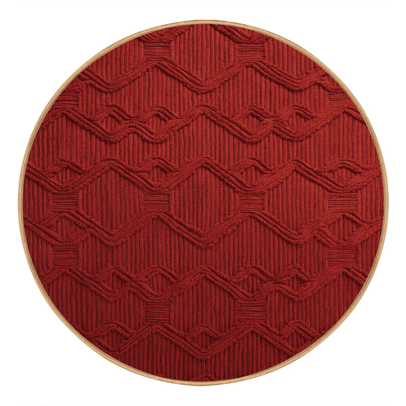 Machine Washable Trellis Brown Area Rug, Round 7'