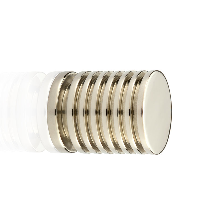 Poignée cylindrique de diamètre 3/4 po Marina, Nickel poli, H 0,98 po x l 0,75 po x P 0,75 po